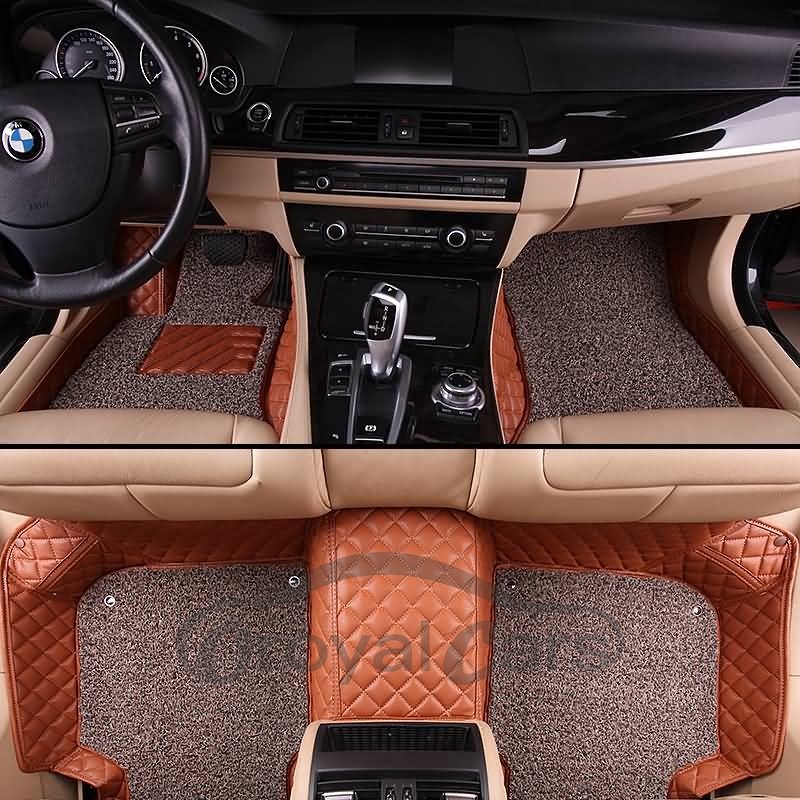 Luxury Series All Weather Plaid Patterns Double Layer Custom Car Floor Mats