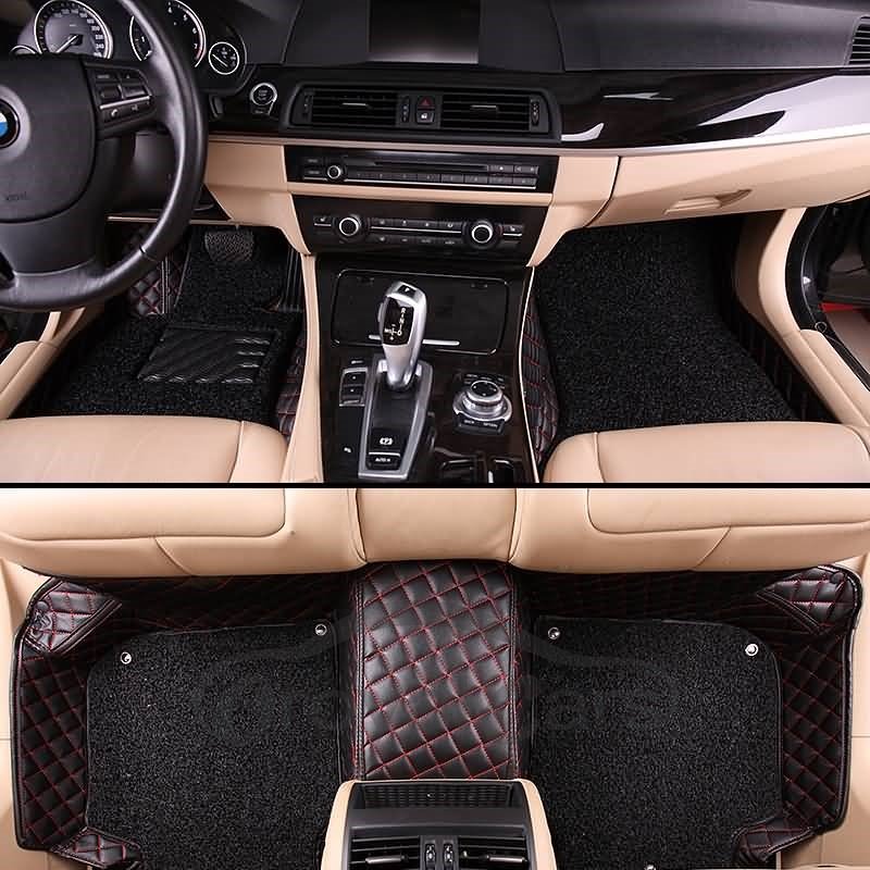 Luxury Series All Weather Plaid Patterns Double Layer Custom Car Floor Mats
