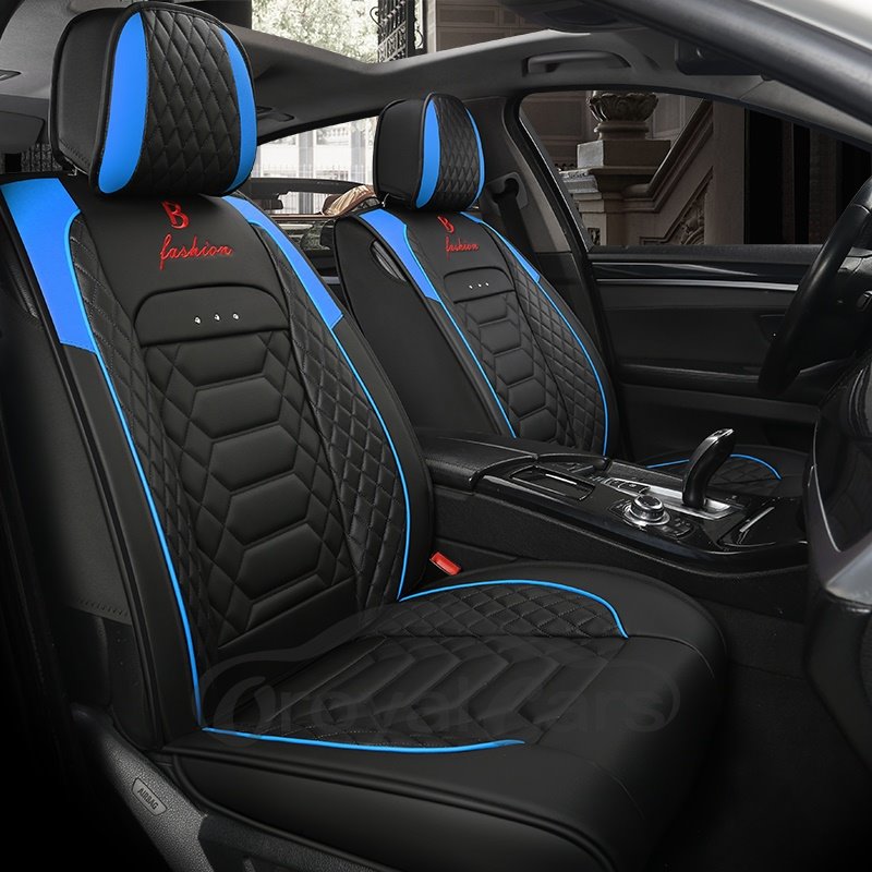 5 Seats Business Style Artificial Leather Material Crystal Diamond Embellishment Wear And Dirty Resistance Universal Fit Seat Covers
