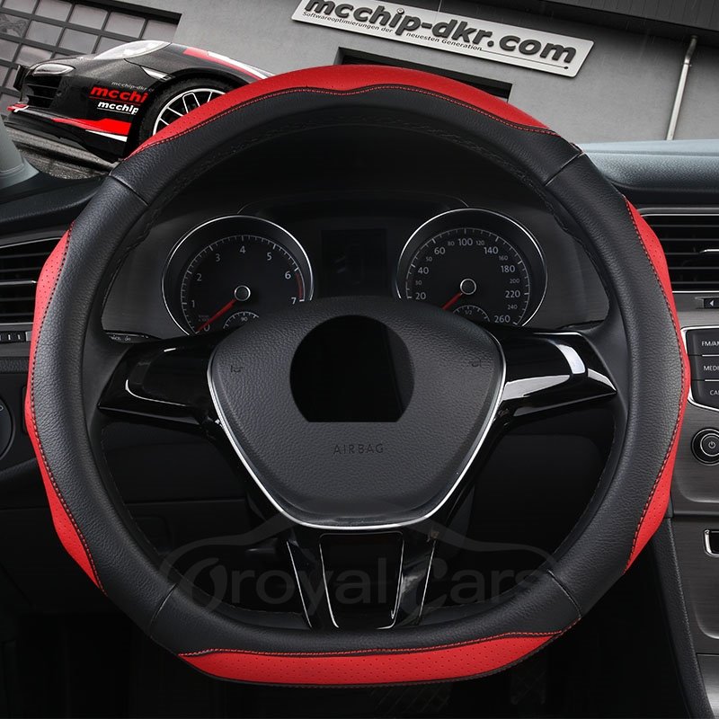 Universal Steering Wheel Covers Comfortable Skin-friendly Wear-resistant Non-slip Leather Material Two Types Round D Shape Car Steering Wheel Covers