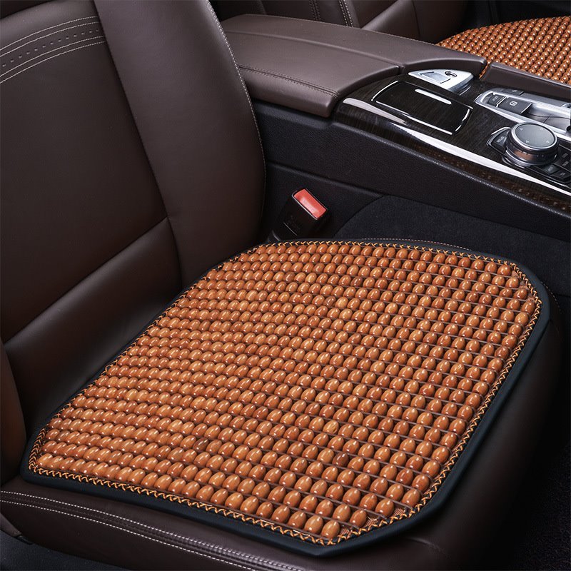 Wood Beaded Auto Car Seat Cover,Natural Rosewood Wooden Bead Cool Refreshing Back Massaging Comfort Cushion Mat,Premium Quality Universal for Cars