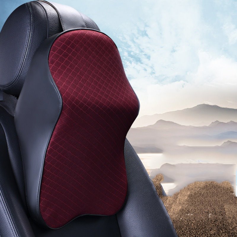 Car Seat Headrest Neck Rest Cushion - Ergonomic Car Neck Pillow Durable 100% Pure Memory Foam Carseat Neck Support - Com