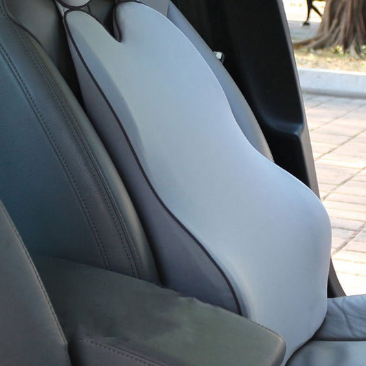 Almohada de apoyo lumbar para coche, cojín de espuma viscoelástica para asiento de coche, soporte para la espalda, alivia la fatiga de conducción, negro/Beige/gris 