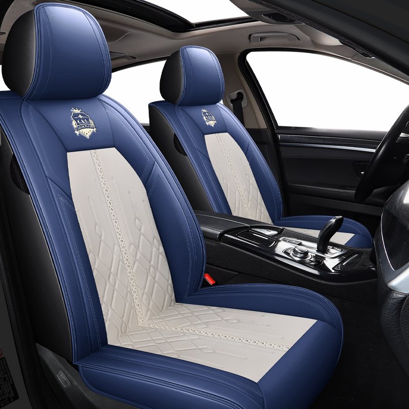 Five Seats Sport Style High Quality Leather Seat Cover Universal Fit Seat Covers Full Coverage with Waterproof Leather Wear-Resistant Dirty-Resistant Universal Fit Seat Covers